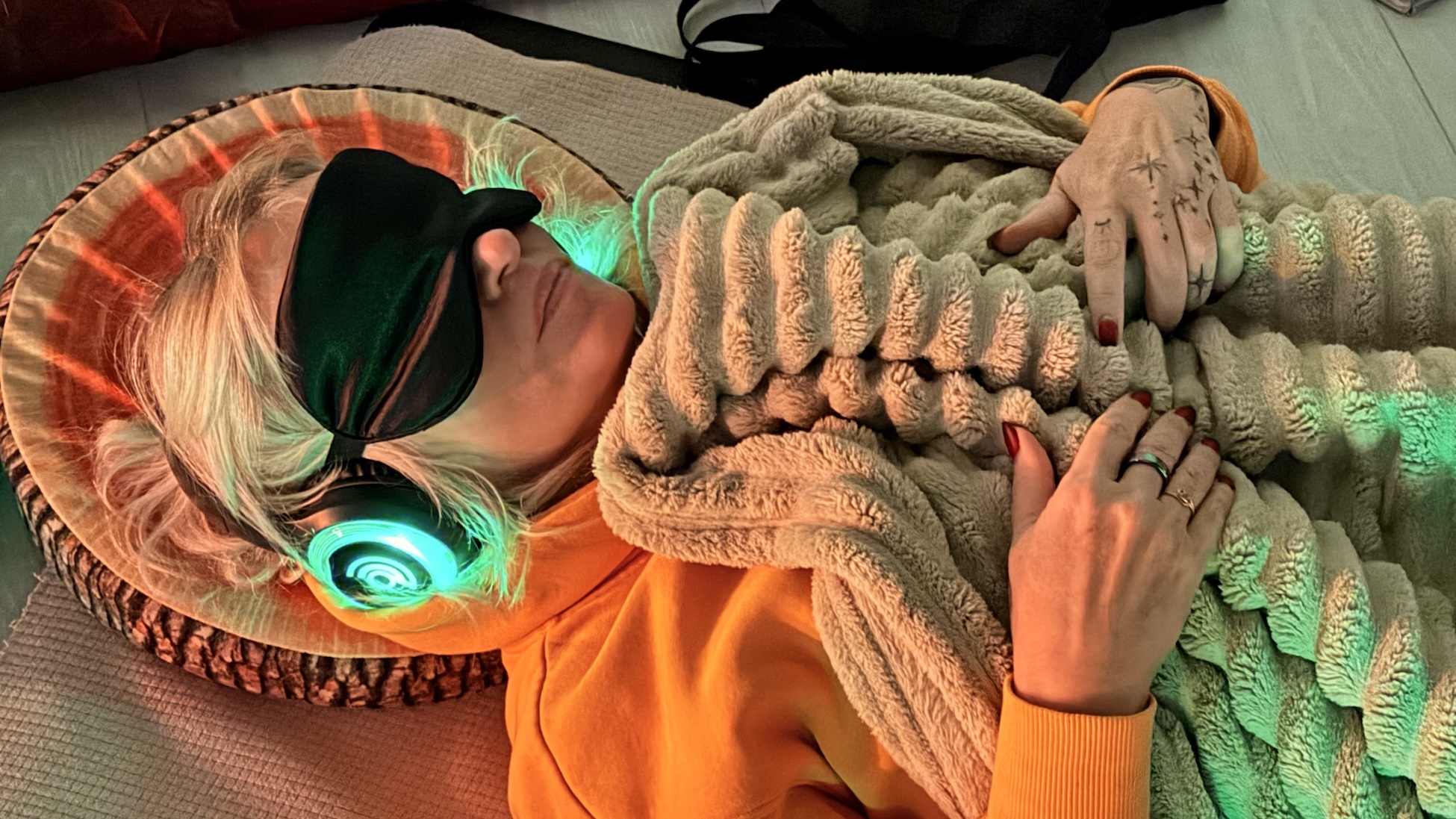 Participant during a 9D Breathwork journey